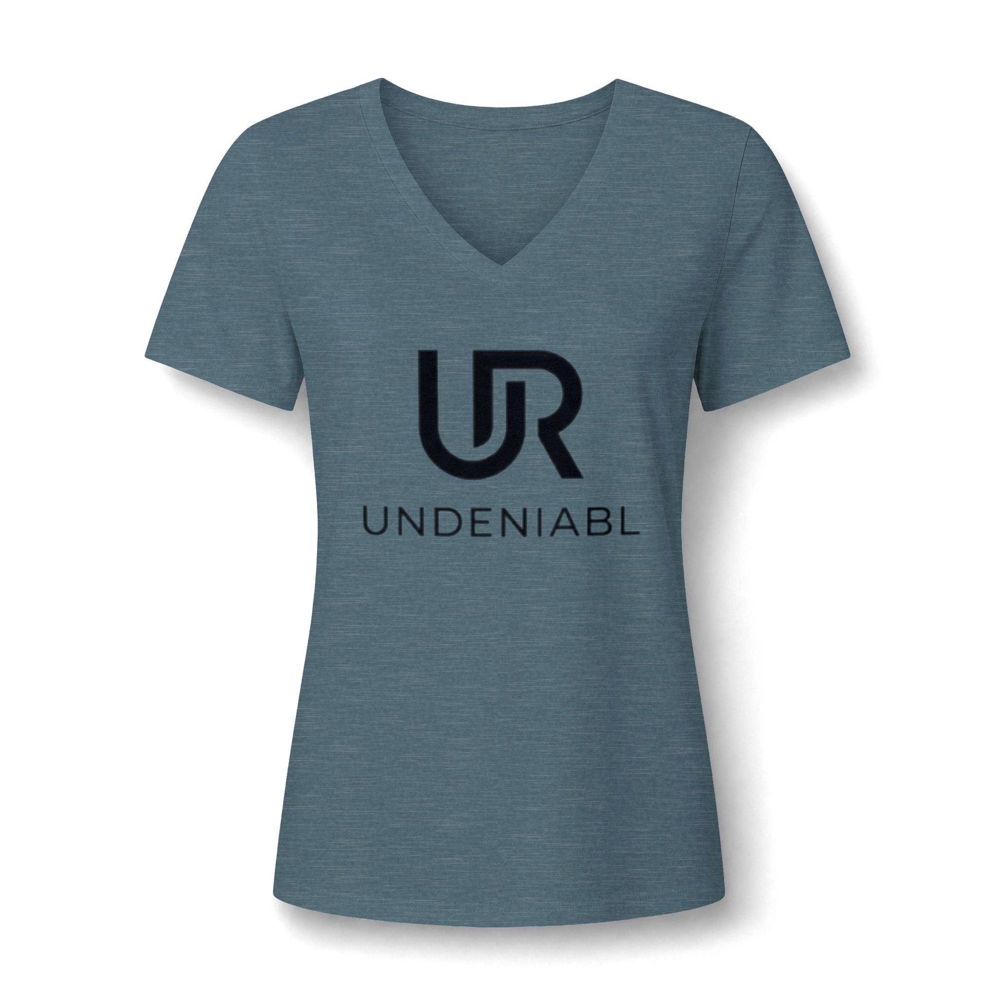 Undeniabl Logo Women's V‑Neck Tee — Minimalist Motivational Graphic Shirt