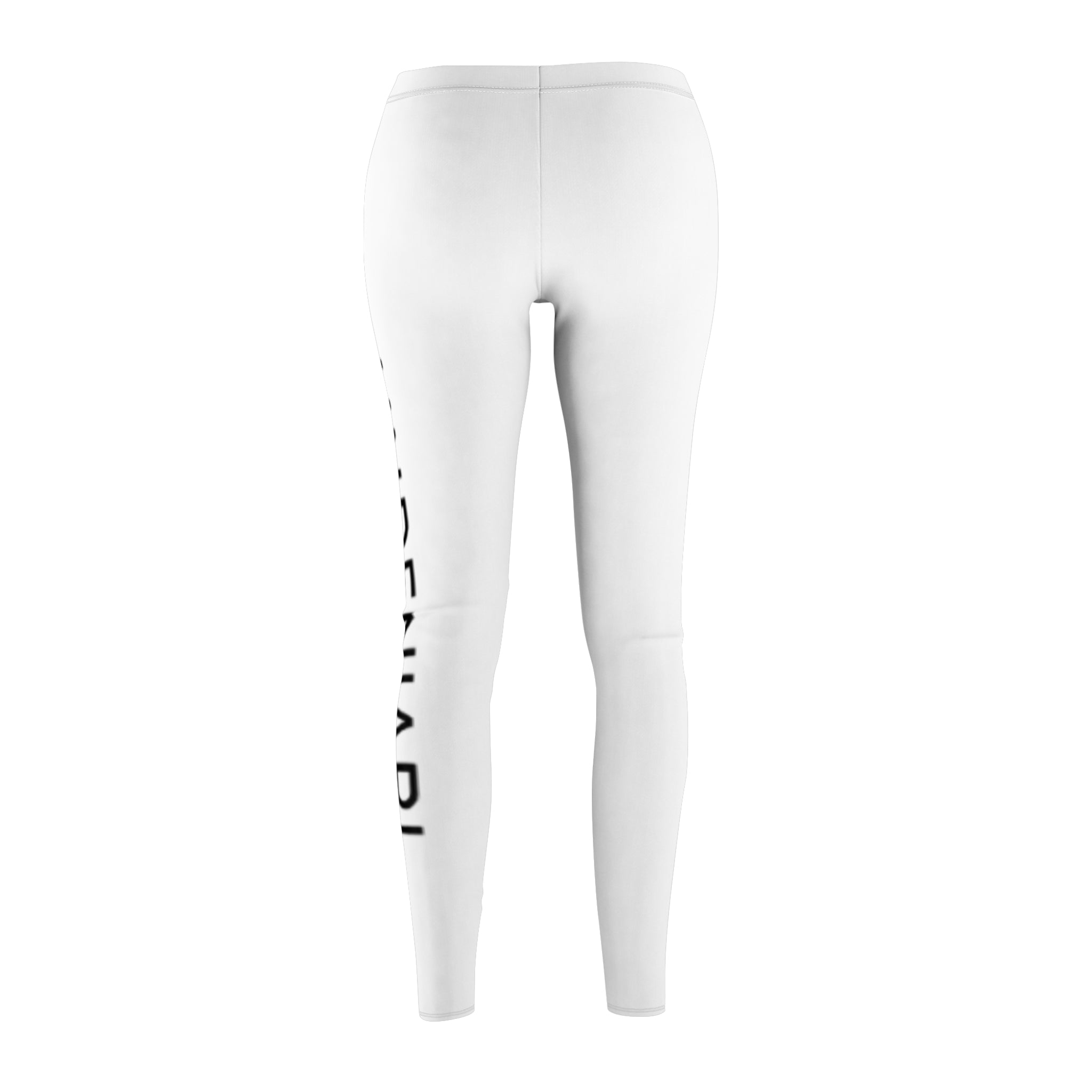 Undeniable White Logo Leggings — Women's Casual AOP Athletic Leggings