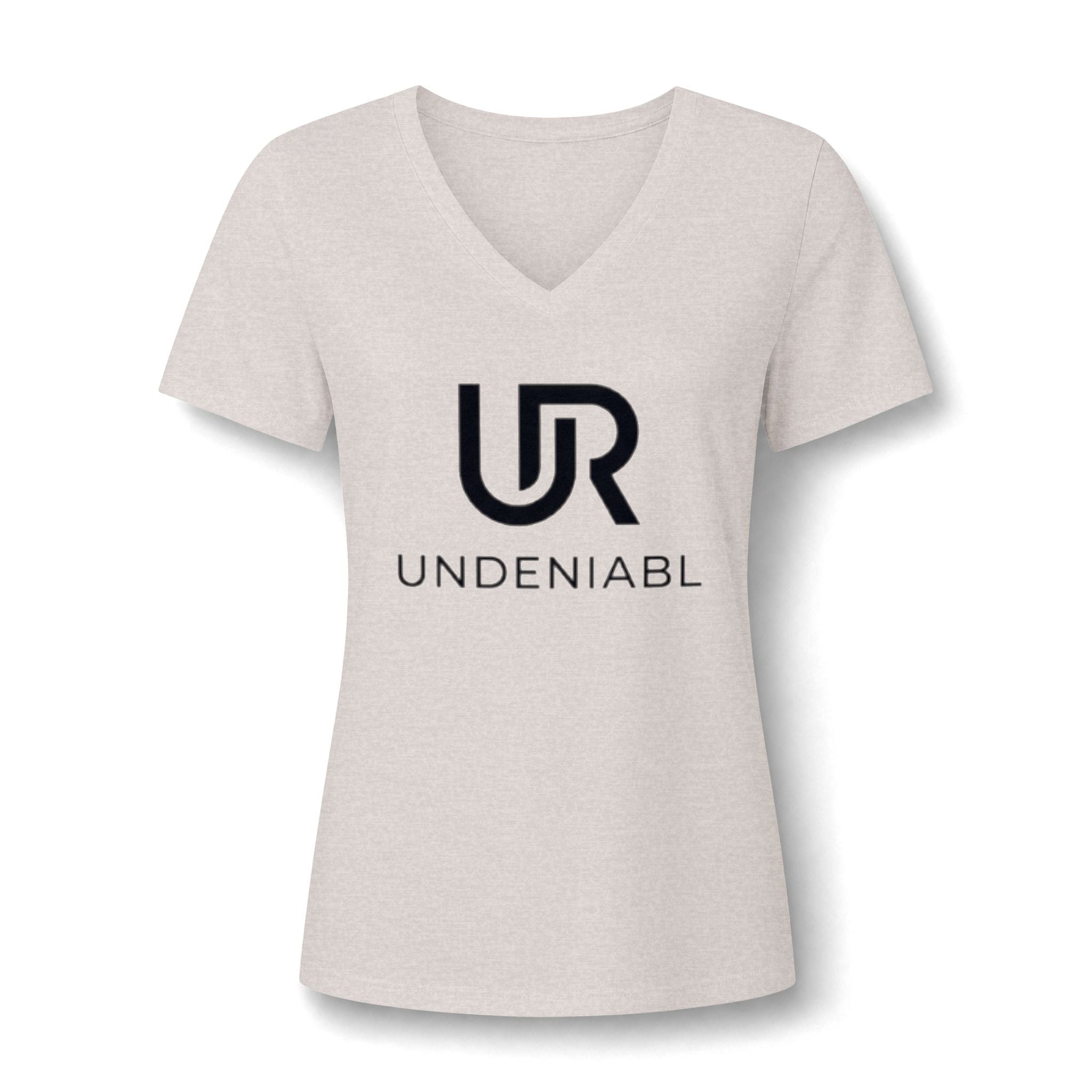 Undeniabl Logo Women's V‑Neck Tee — Minimalist Motivational Graphic Shirt