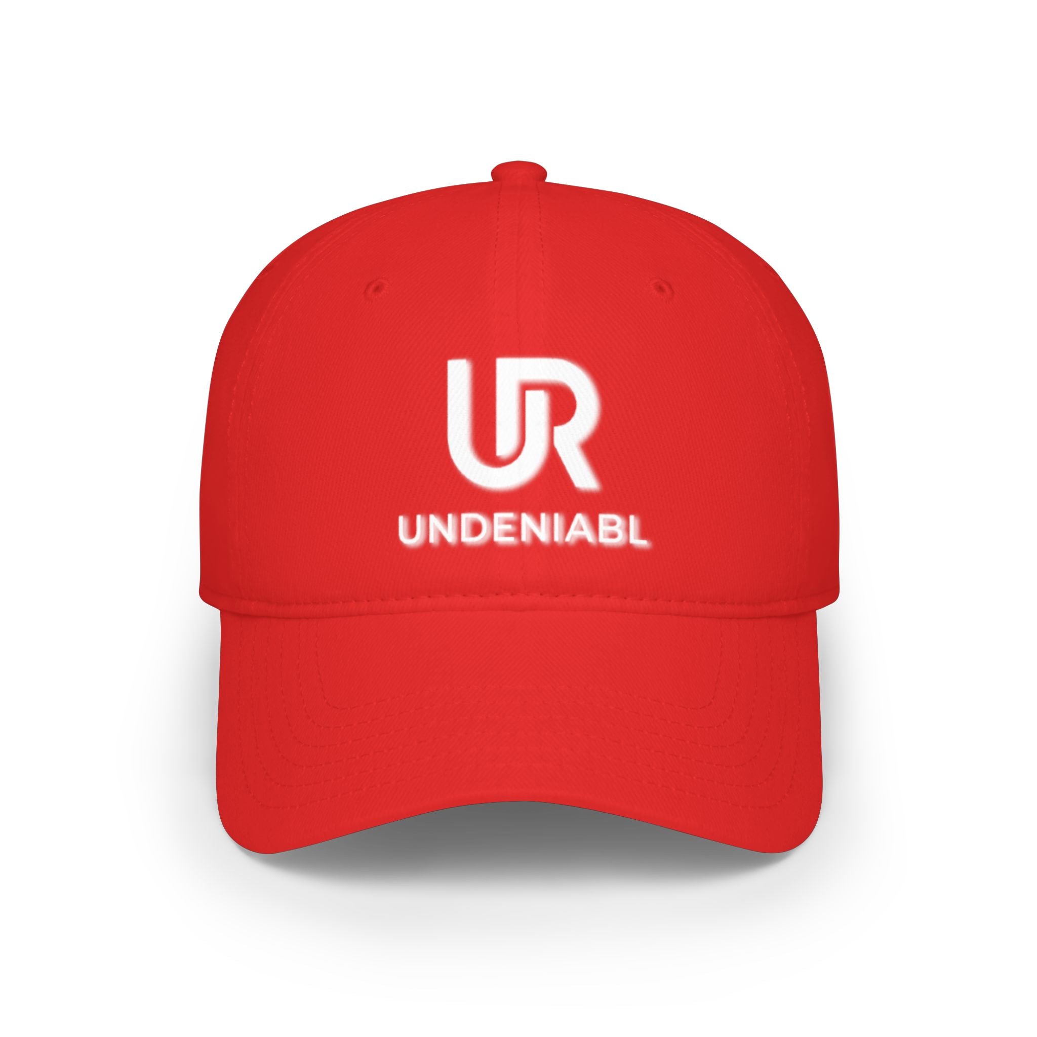 Undeniabl UR Logo Baseball Cap — Low Profile Red Embroidered Hat