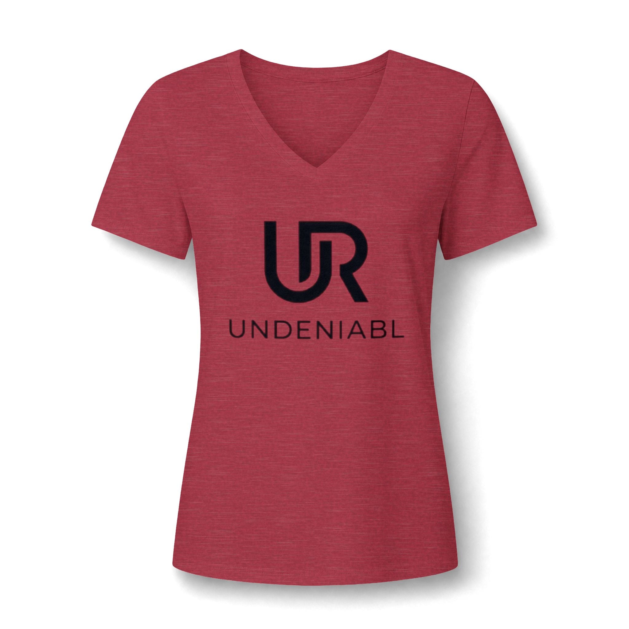 Undeniabl Logo Women's V‑Neck Tee — Minimalist Motivational Graphic Shirt