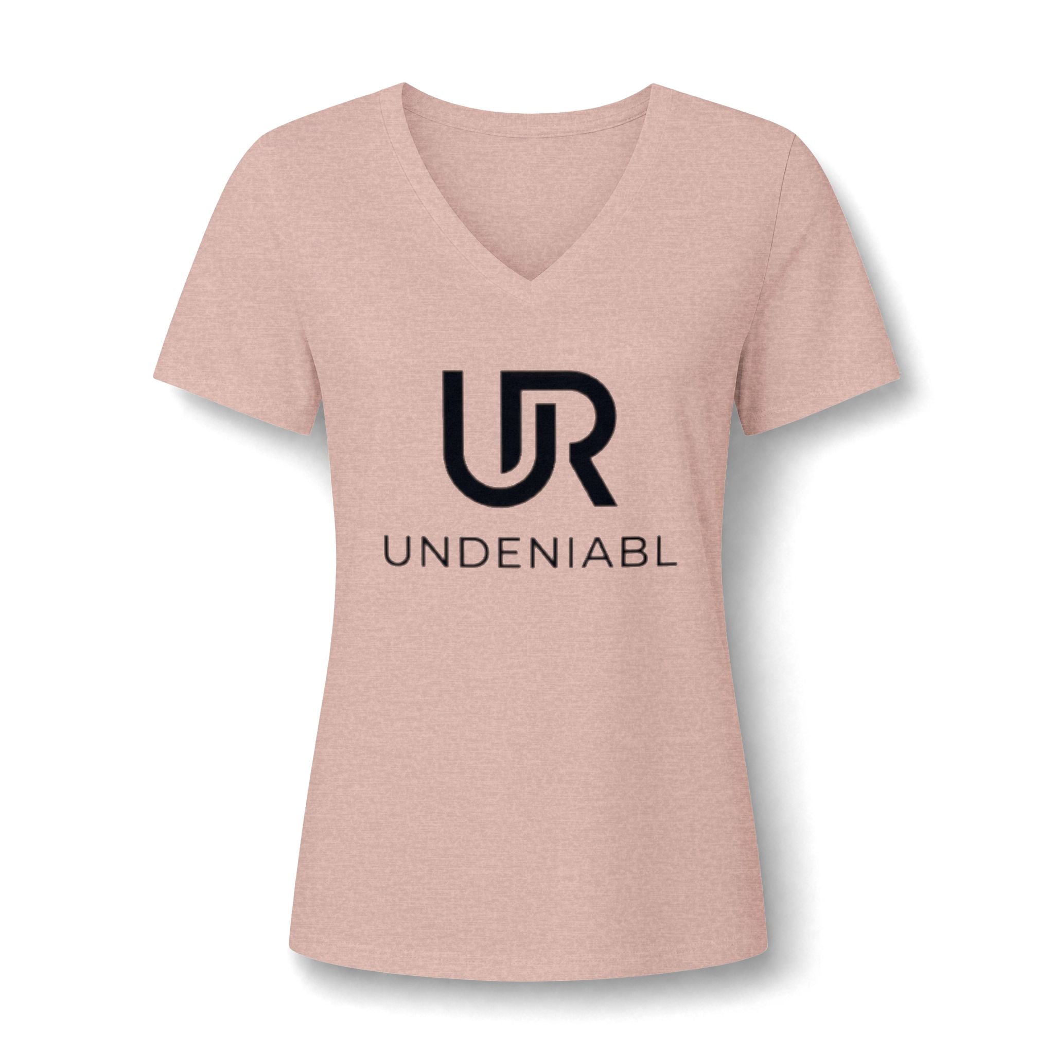 Undeniabl Logo Women's V‑Neck Tee — Minimalist Motivational Graphic Shirt