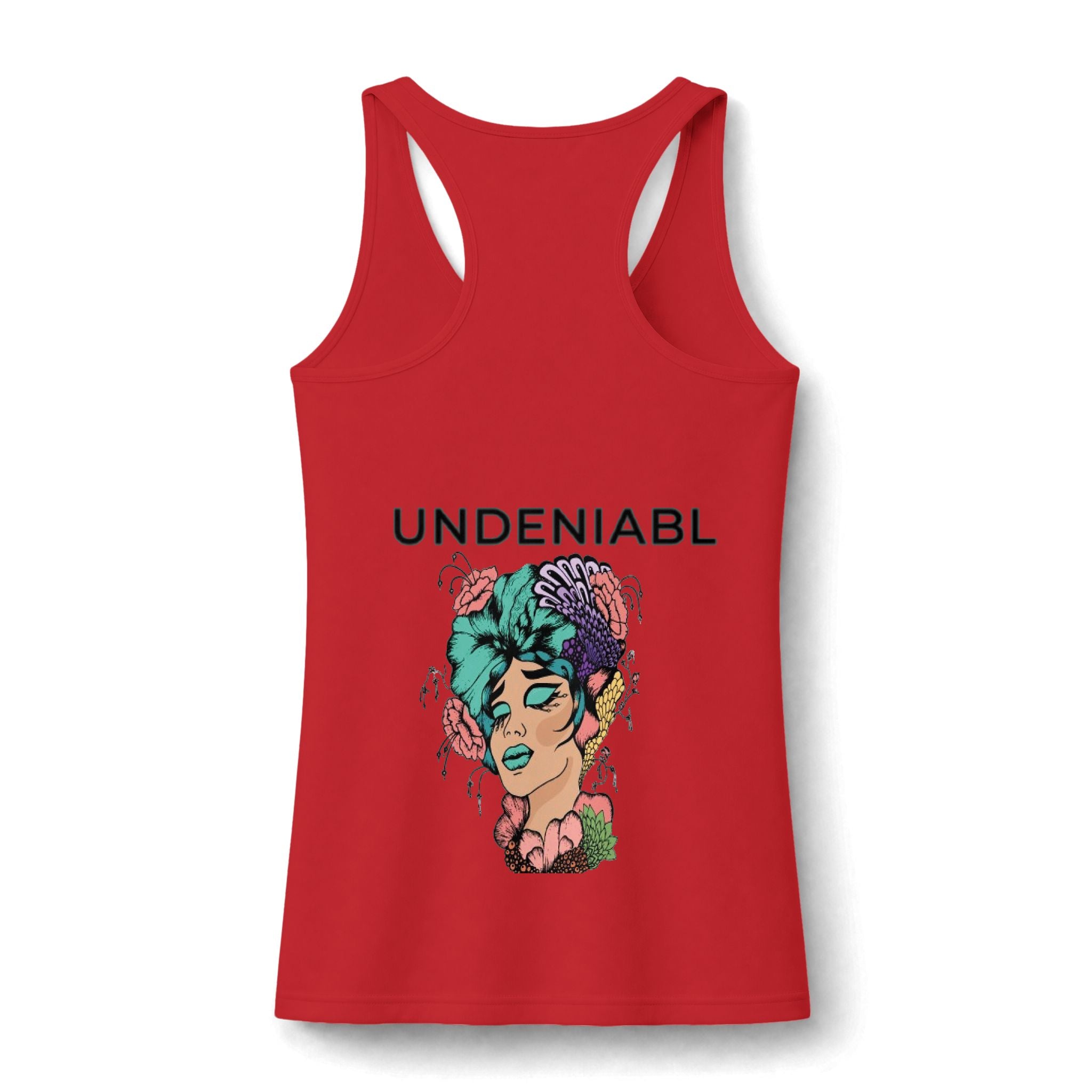 Undeniabl Women's Performance Tank Top — Bold Floral Graphic Racerback Fitness Shirt
