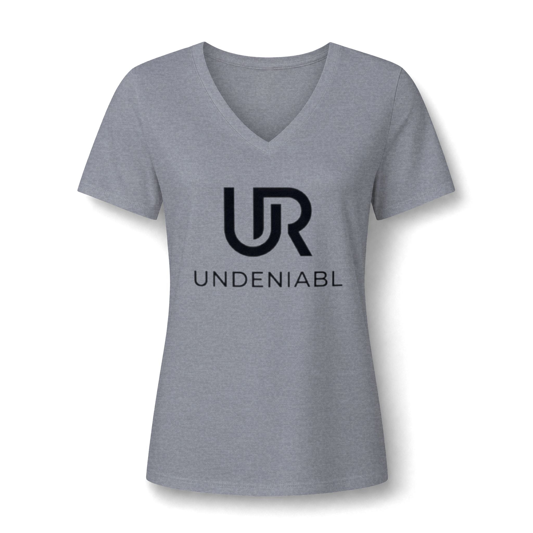 Undeniabl Logo Women's V‑Neck Tee — Minimalist Motivational Graphic Shirt