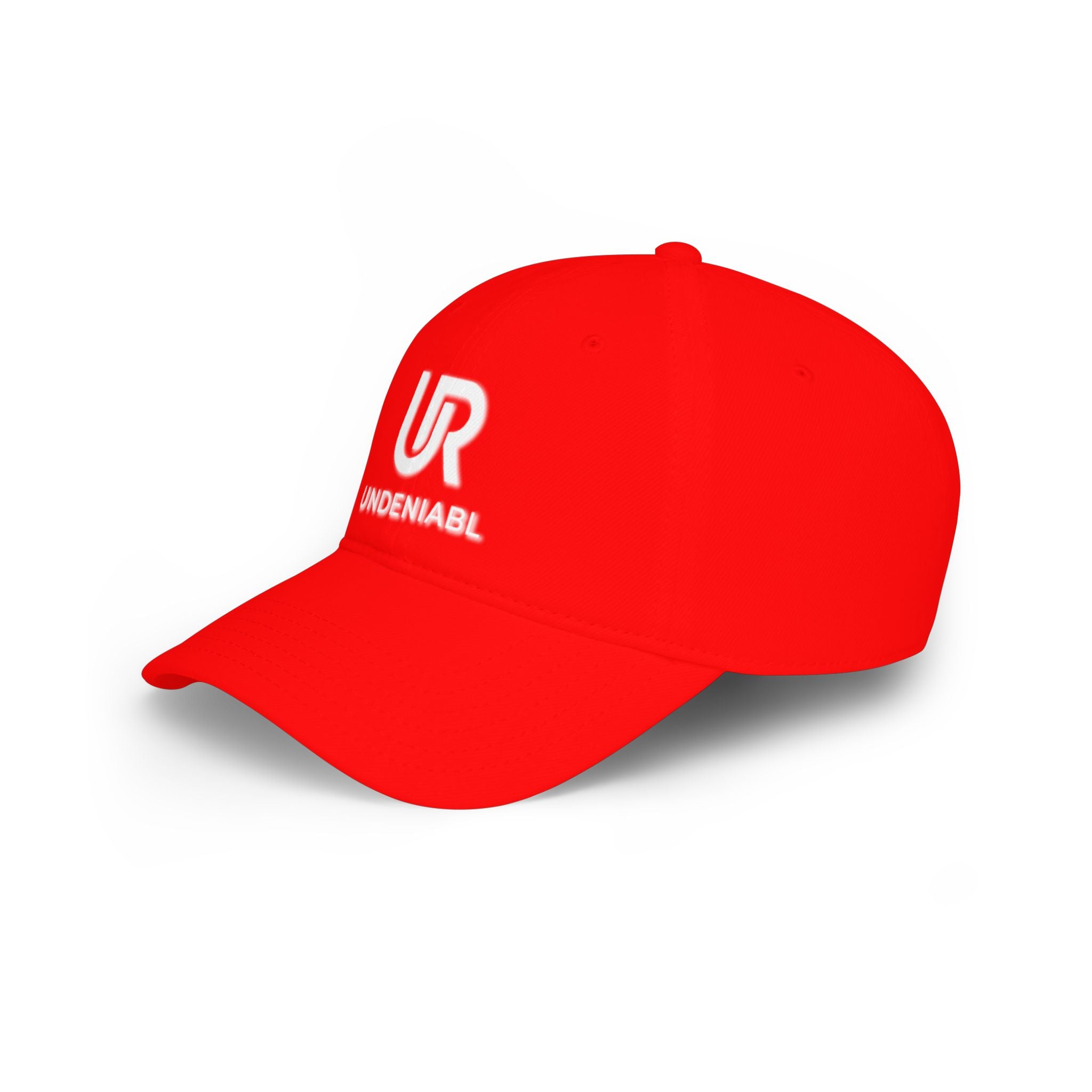 Undeniabl UR Logo Baseball Cap — Low Profile Red Embroidered Hat