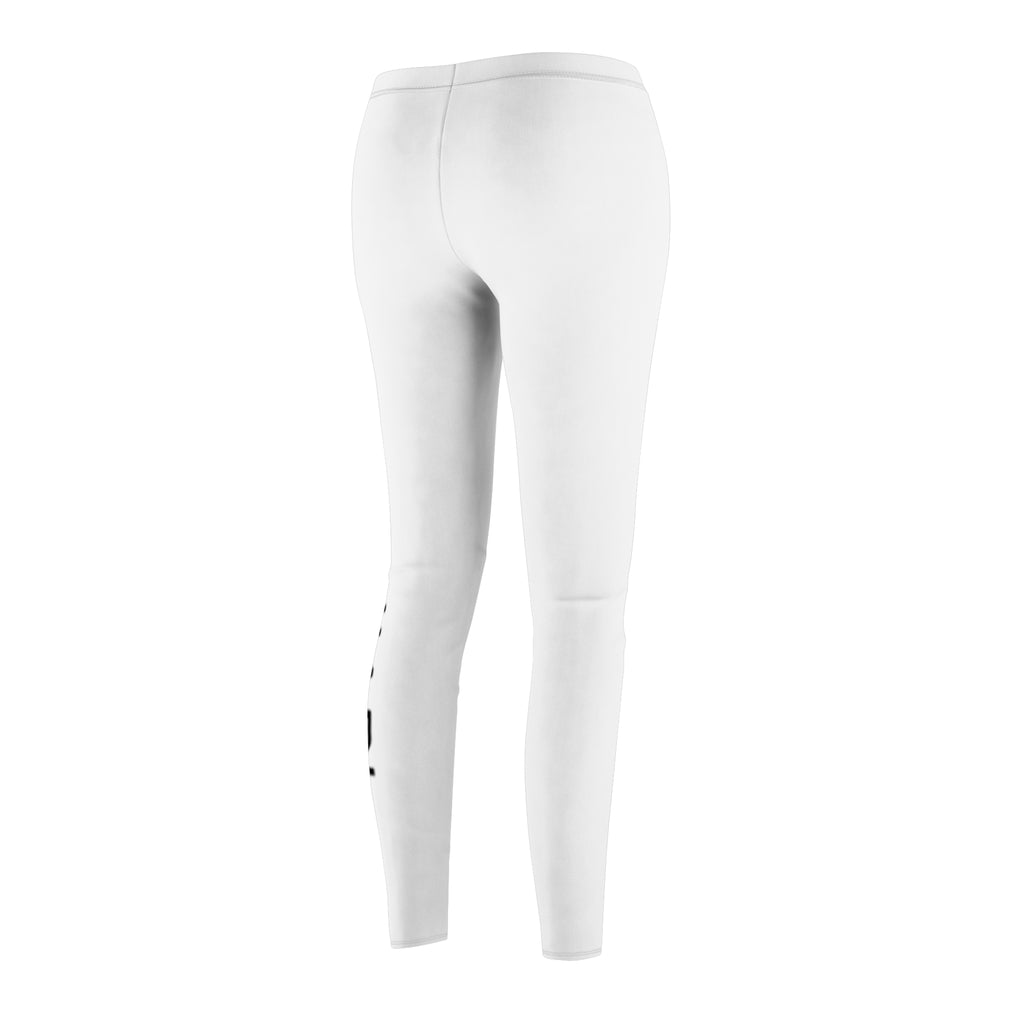 Undeniable White Logo Leggings — Women's Casual AOP Athletic Leggings