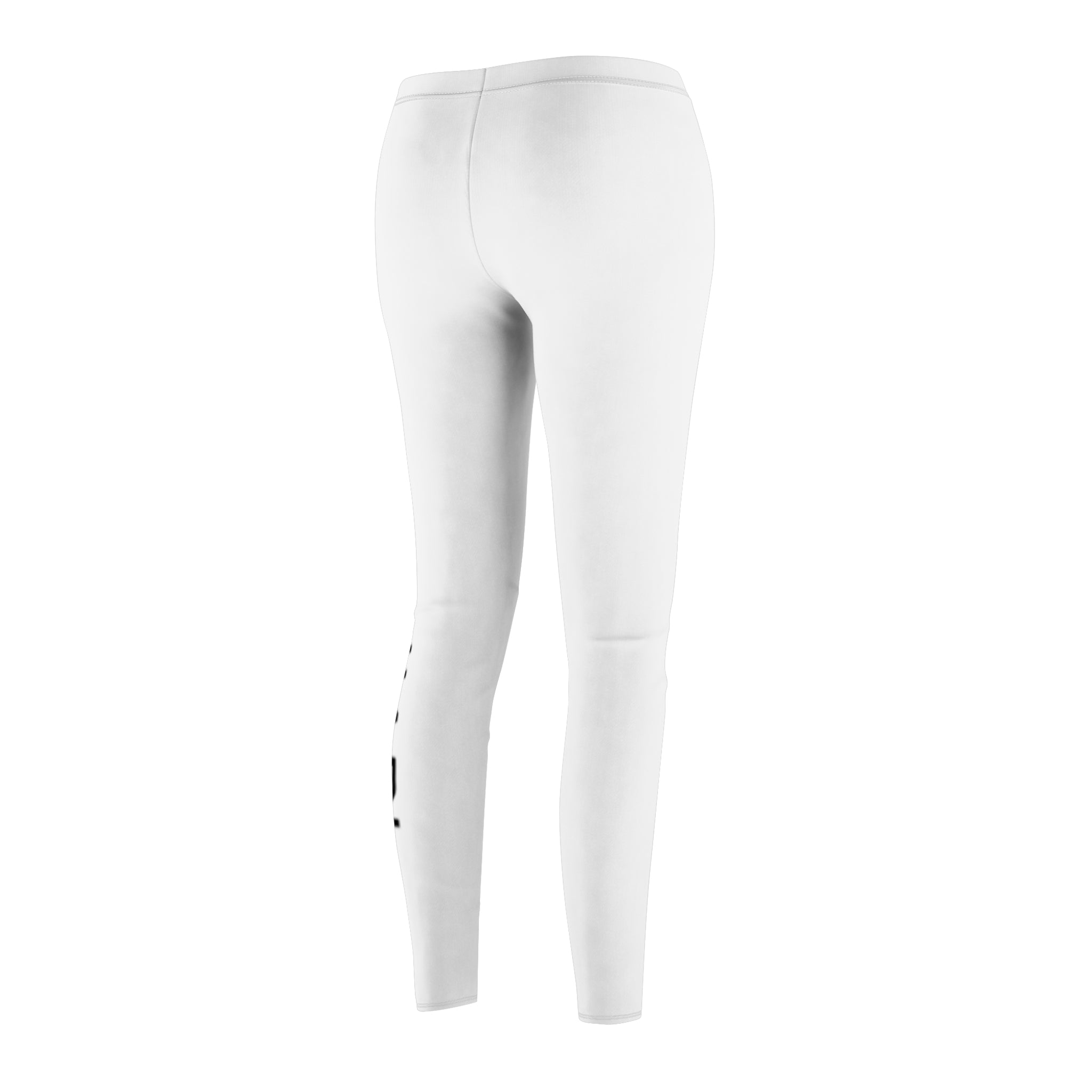 Undeniable White Logo Leggings — Women's Casual AOP Athletic Leggings