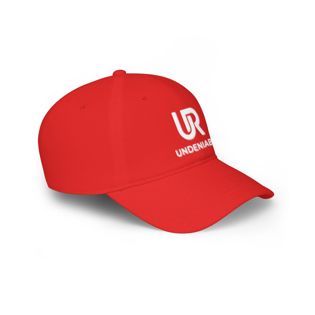 Undeniabl UR Logo Baseball Cap — Low Profile Red Embroidered Hat