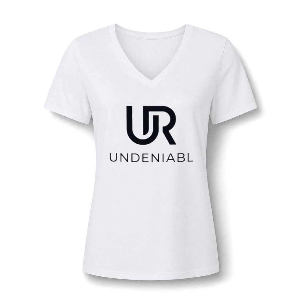 Undeniabl Logo Women's V‑Neck Tee — Minimalist Motivational Graphic Shirt