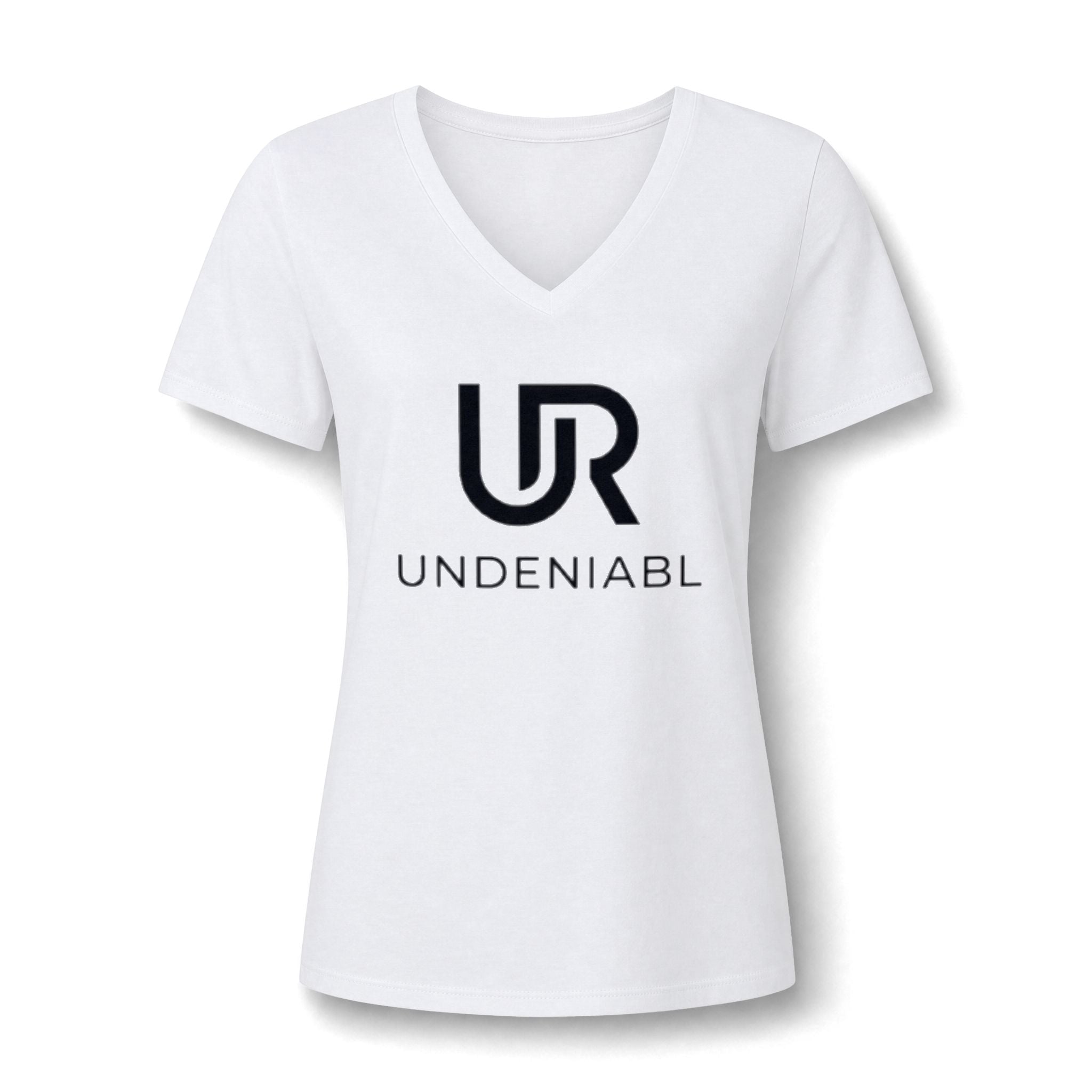 Undeniabl Logo Women's V‑Neck Tee — Minimalist Motivational Graphic Shirt