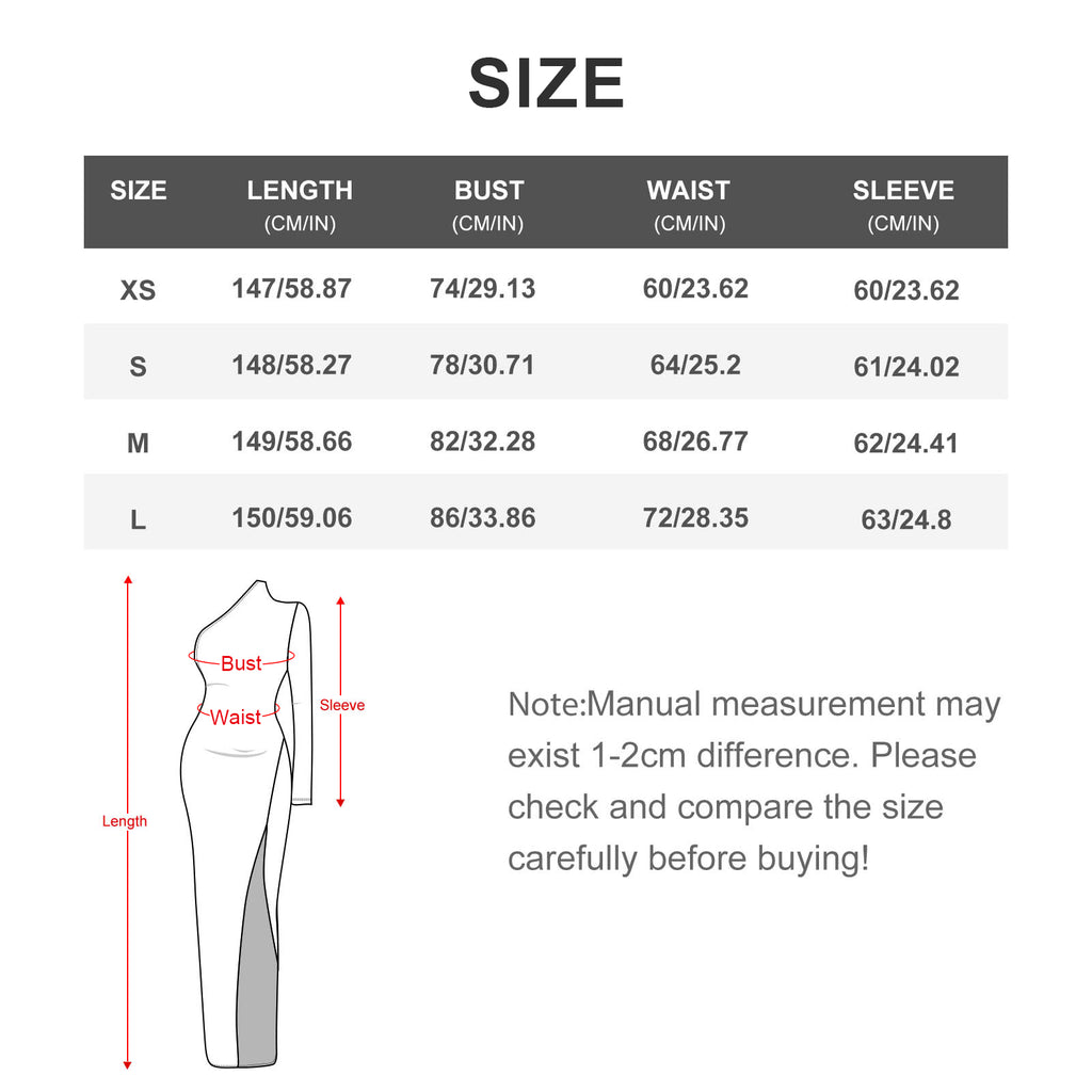UNDENIABL CULTURE One Shoulder Split Dress(All-Over Printing)